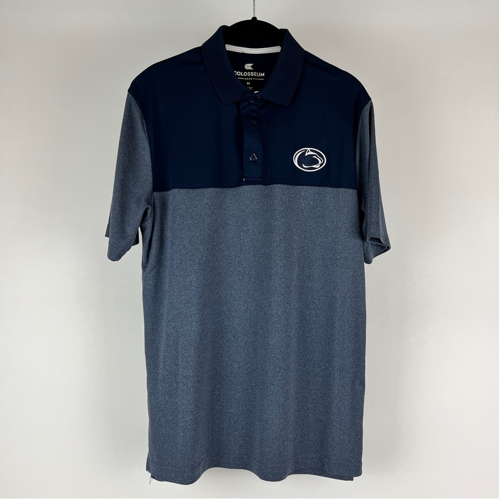 Colosseum Blue and Gray Polo Shirt Classic Design
